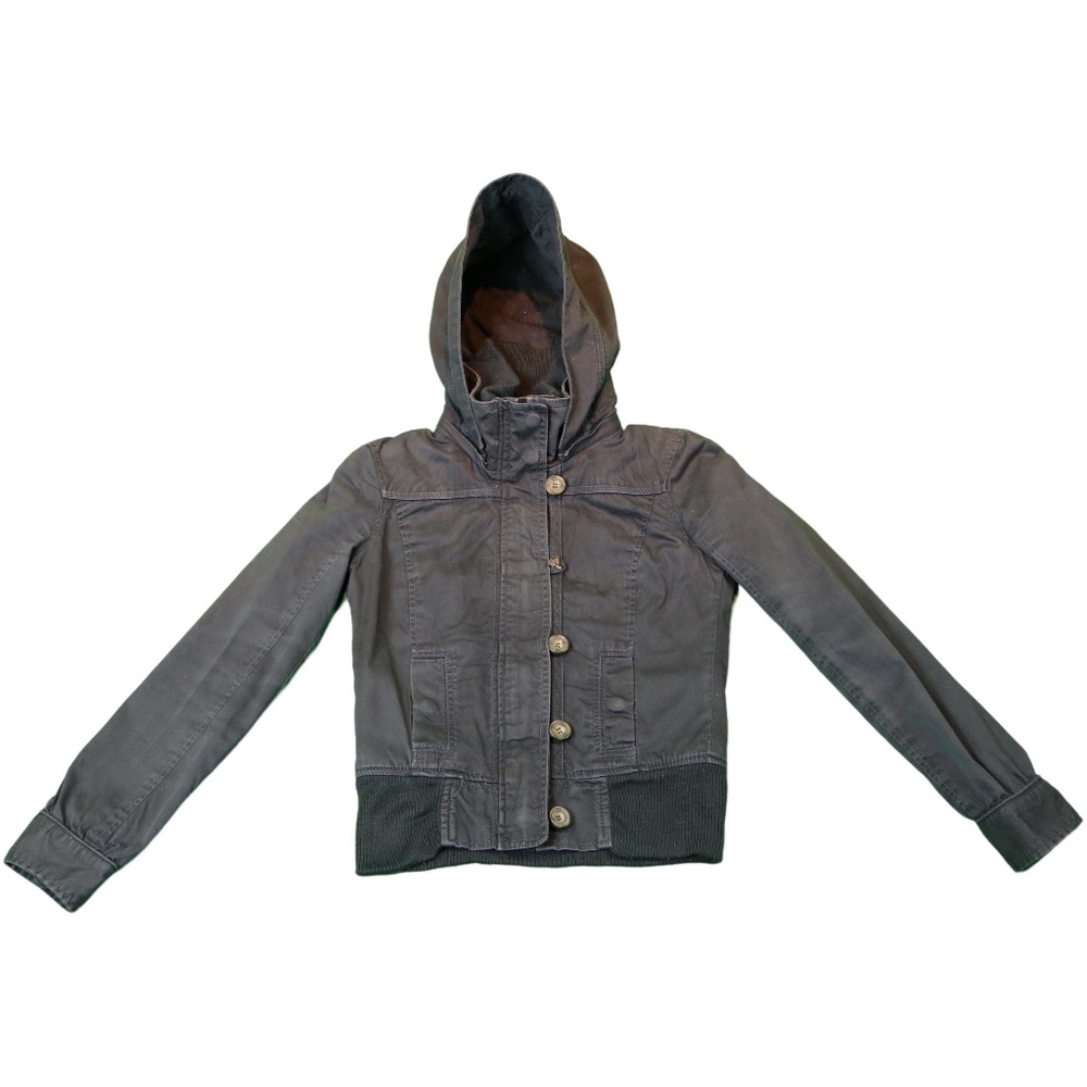 *SOLD*Abercrombie & Fitch Women's hooded Bomber Jacket Size XS Navy Blue